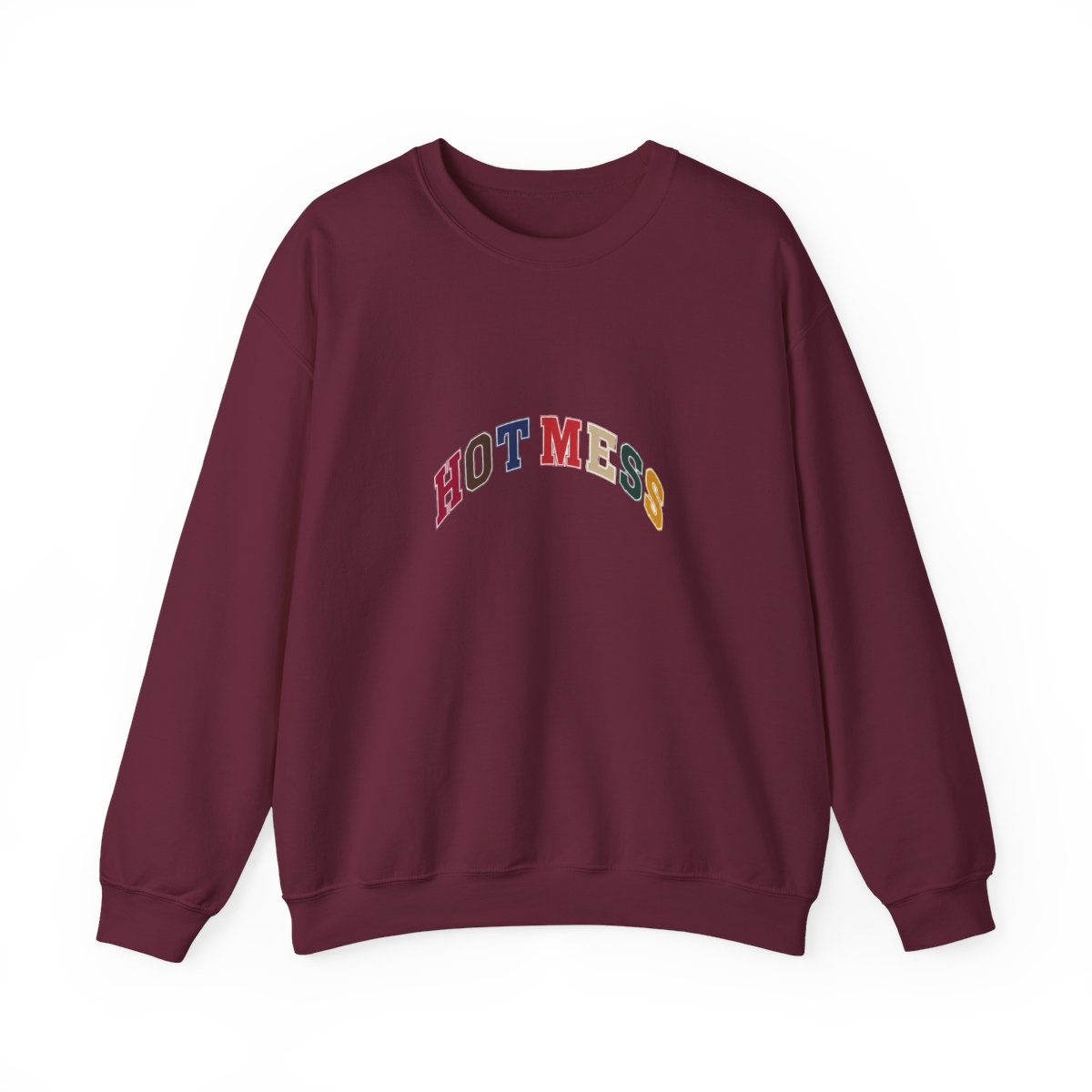 Alix Earle Hot Mess Varsity Heavy Blend™ Crewneck T-Shirts - alternate angle 4, merchandise
