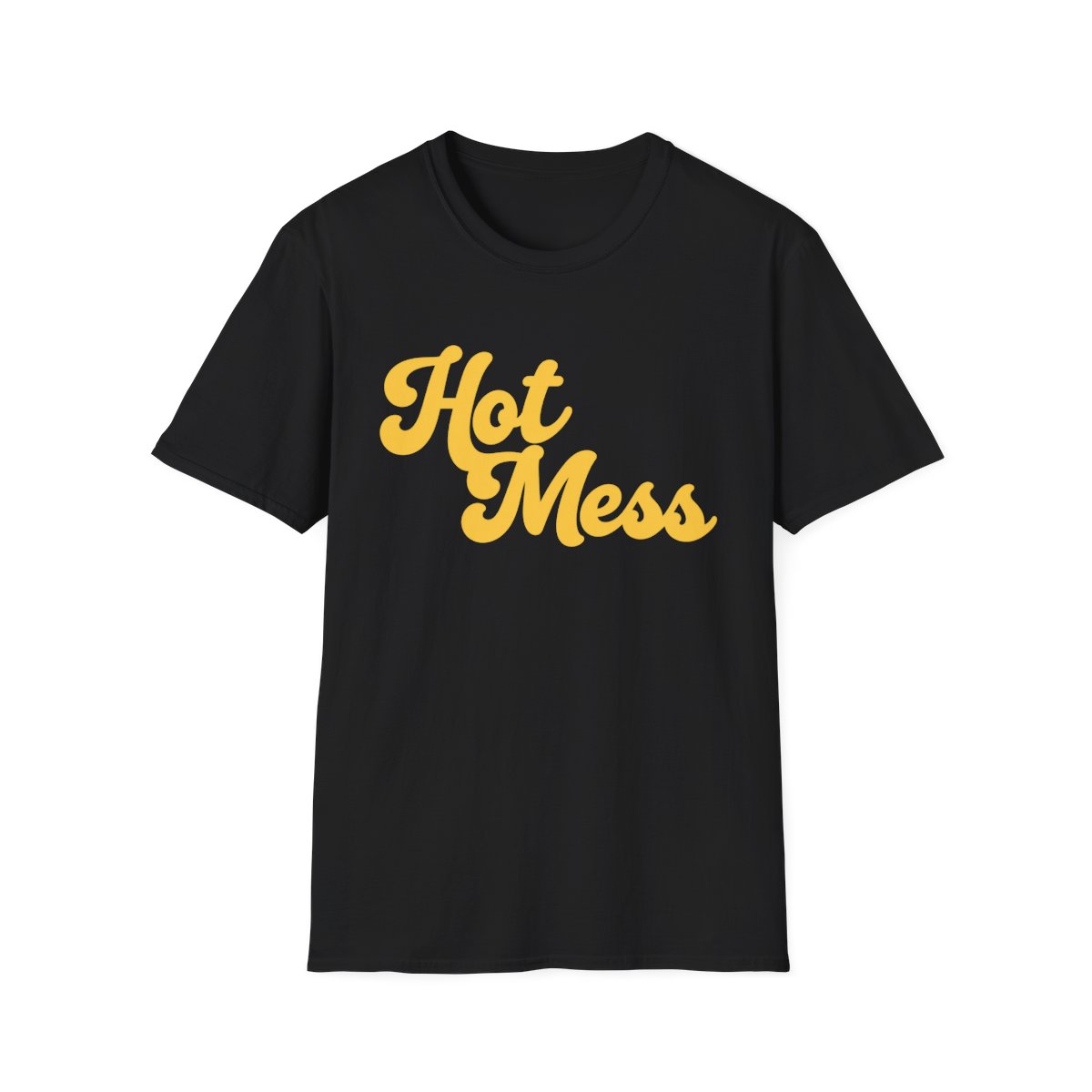 Hot Mess T-Shirt | Retro Script Yellow Text | Alix Earle & Ashtin Earle Merch | Earl Meets World Merch - alternate angle 2, merchandise