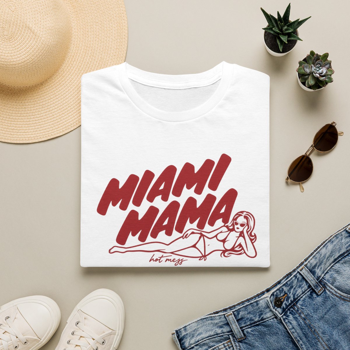 Miami Mama T-Shirt | Retro Script Pinup Graphic | Alix Earle & Ashtin Earle Merch | Earl Meets World Merch