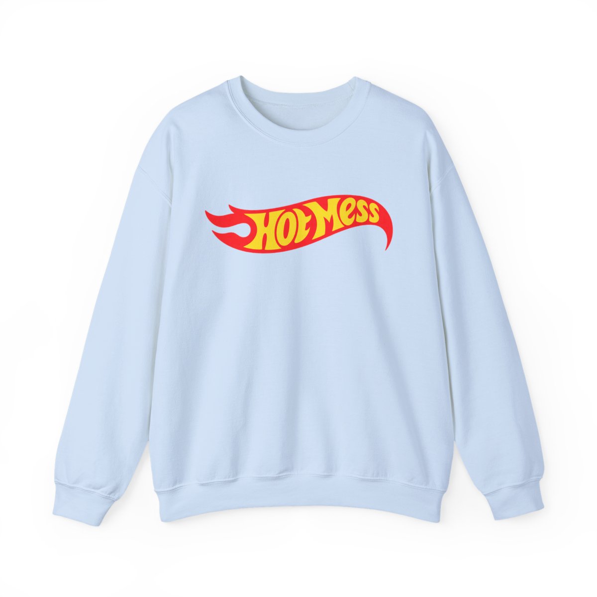 Hot Mess flame logo Sweatshirt | Retro Flame Text Crewneck | Alix Earle & Ashtin Earle Merch | Earl Meets World Merch - alternate angle 3, merchandise