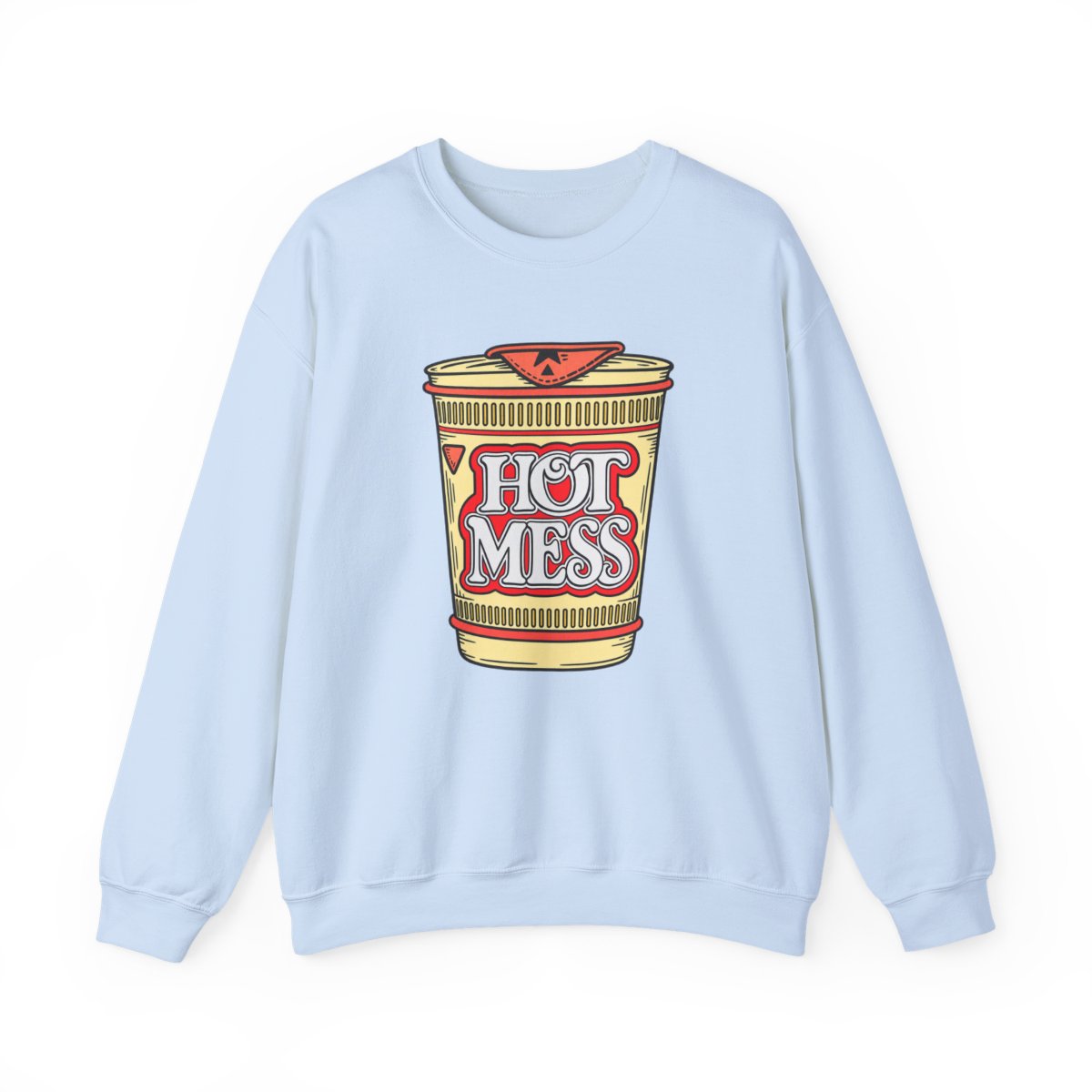 Hot Mess Ramen Cup Sweatshirt | Retro Instant Noodle Graphic | Alix Earle & Ashtin Earle Merch | Earl Meets World Merch - alternate angle 3, merchandise
