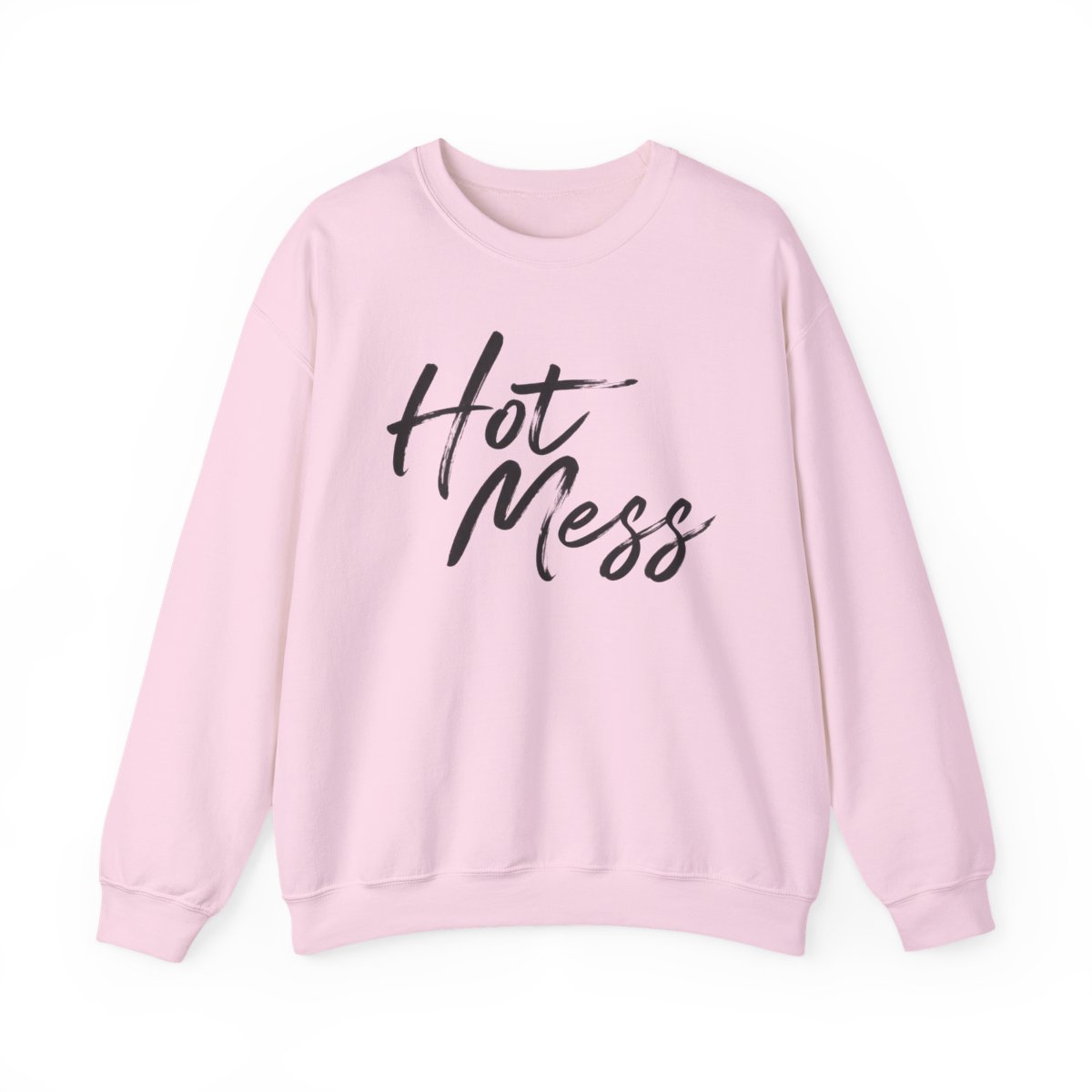 Hot Mess Crewneck Sweatshirt | Script Typography, Casual Graphic Pullover | Alix Earle & Ashtin Earle Merch | Earl Meets World Merch - alternate angle 3, merchandise