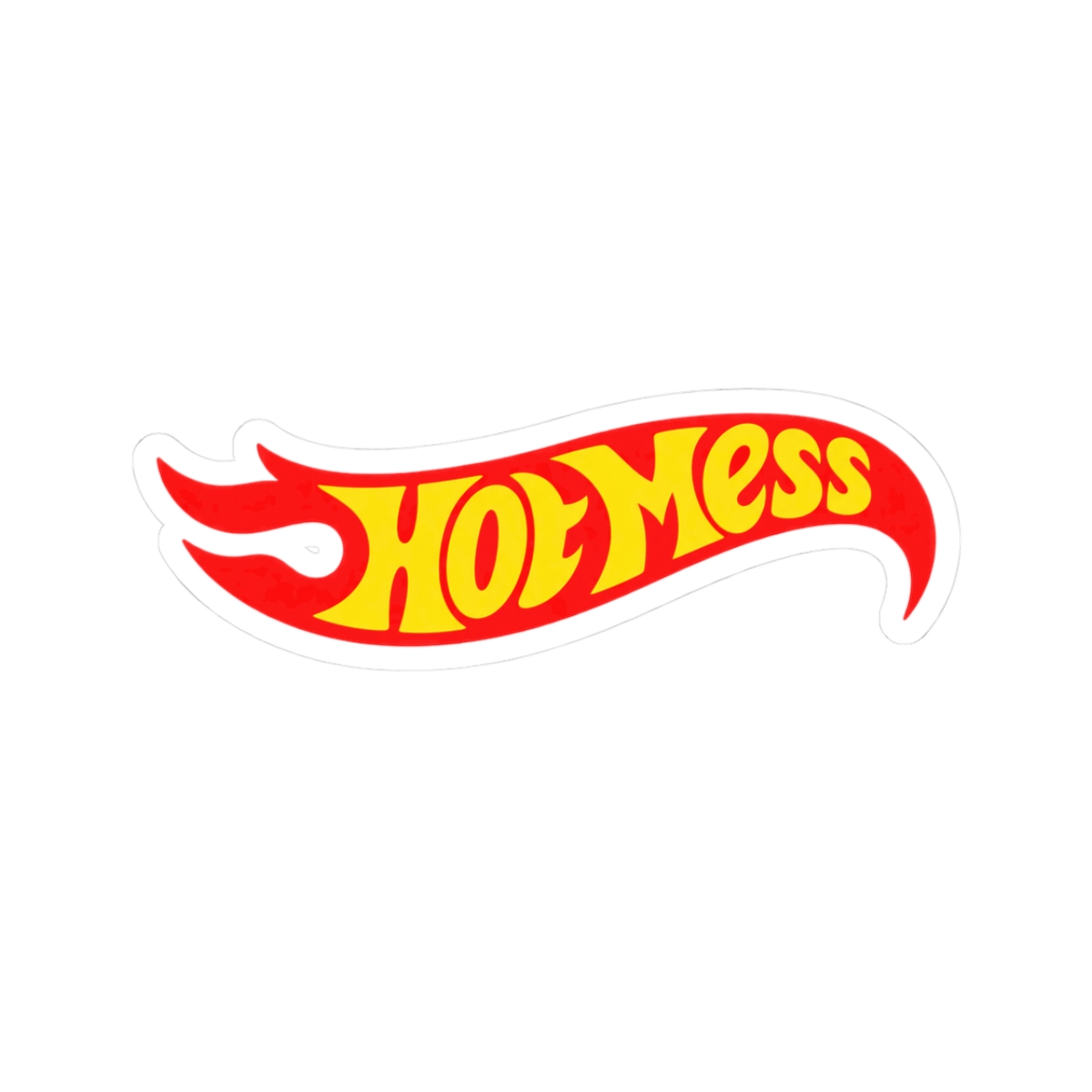 Hot Mess flame logo Sticker | Kiss-cut vinyl decal, retro typography | Alix Earle & Ashtin Earle Merch | Earl Meets World Merch - Official Stickers merchandise