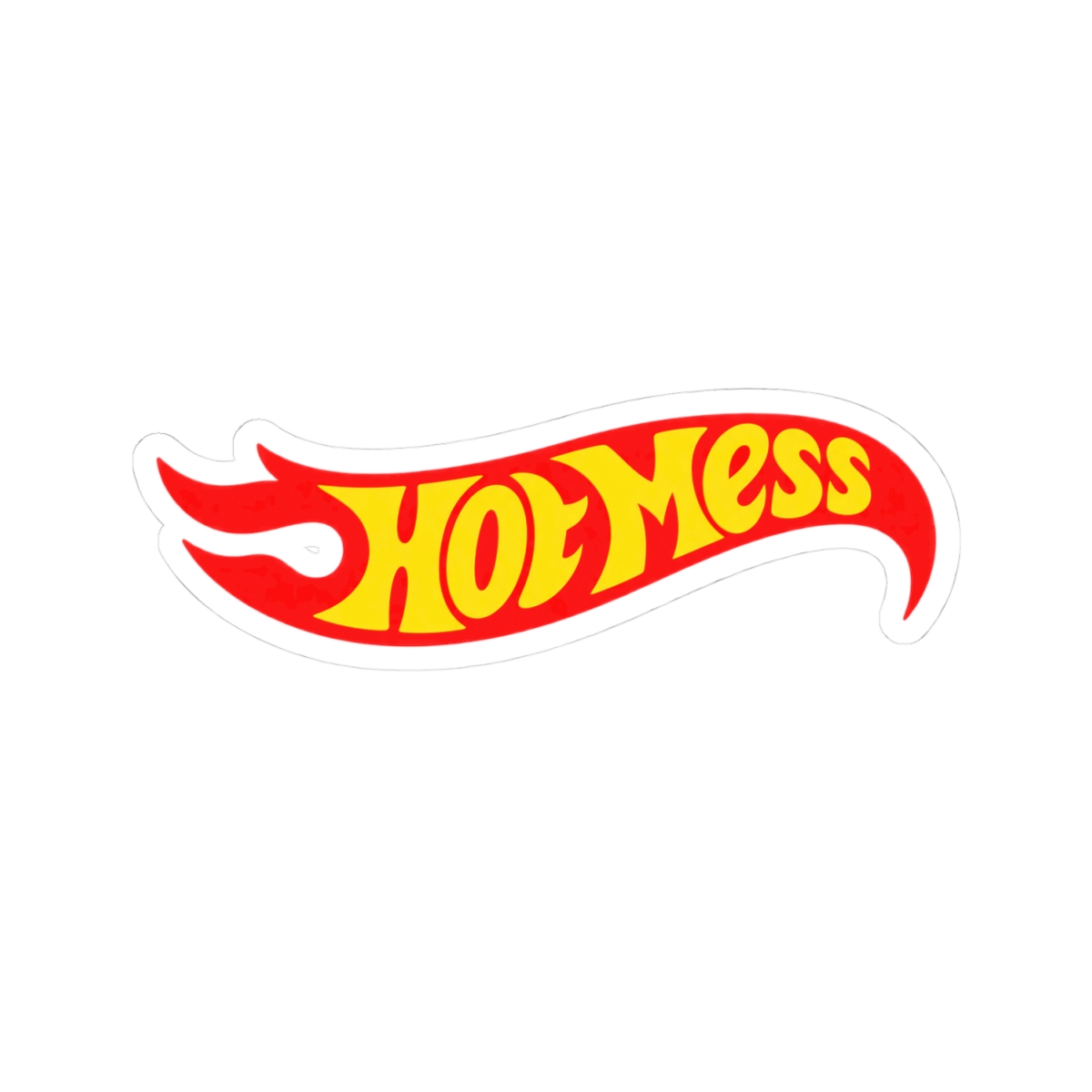 Hot Mess flame logo Sticker | Kiss-cut vinyl decal, retro typography | Alix Earle & Ashtin Earle Merch | Earl Meets World Merch - alternate angle 1, merchandise