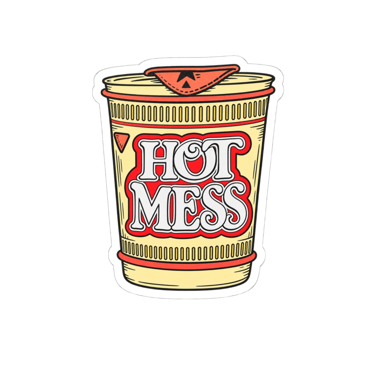Hot Mess Noodle Cup Sticker | Kiss-Cut Vinyl Sticker | Alix Earle & Ashtin Earle Merch | Earl Meets World Merch - alternate angle 2, merchandise